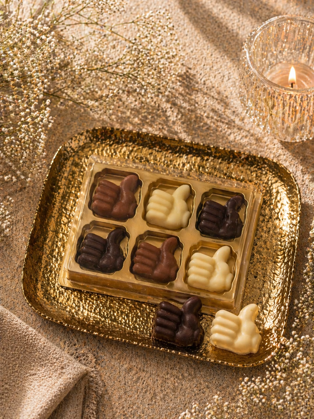 Like duim 6 chocolaatjes in doos